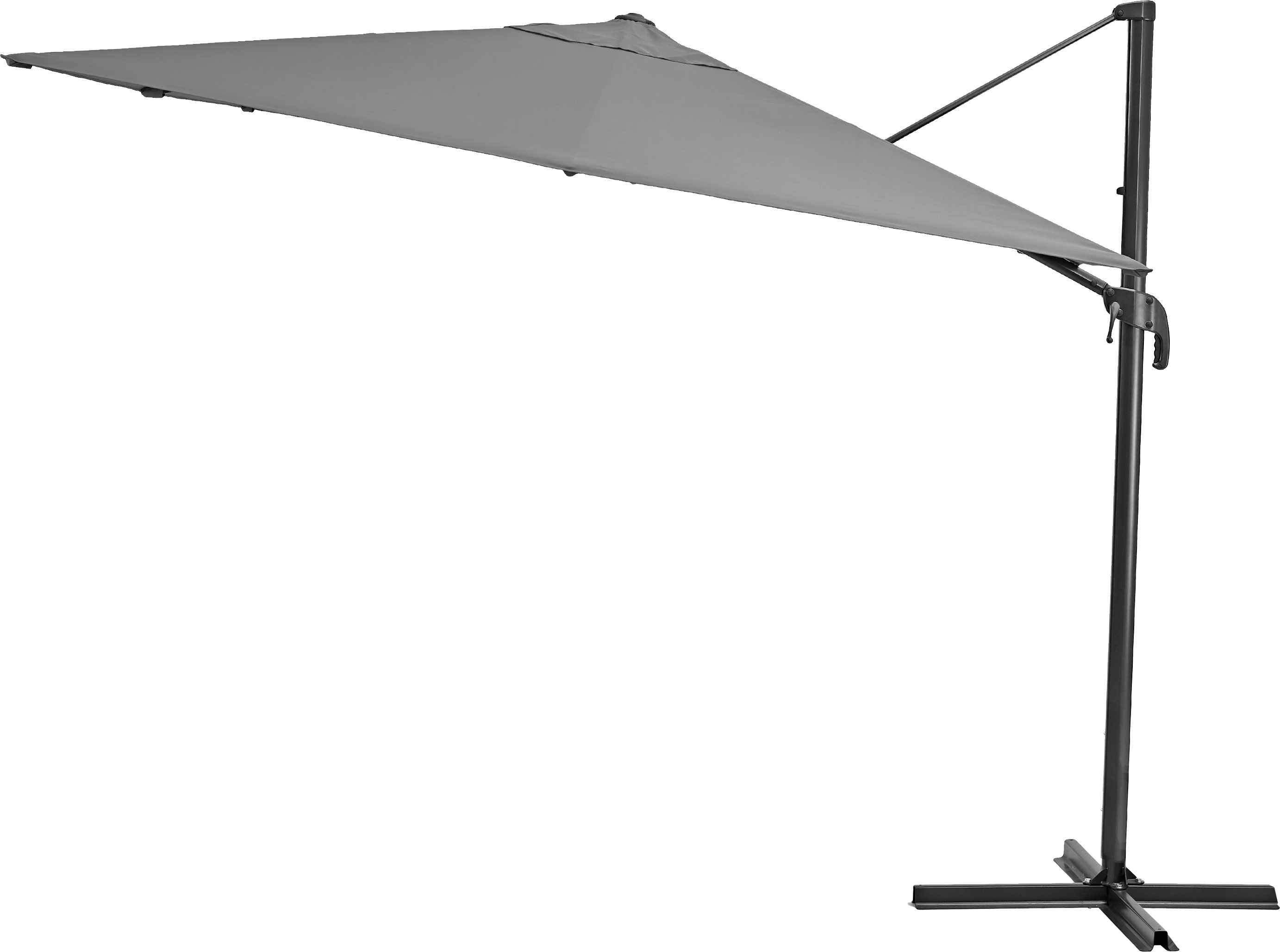 NATERIAL Зонт с боковой стойкой Aura 286x286 серый с поворотным механизмом 82232809