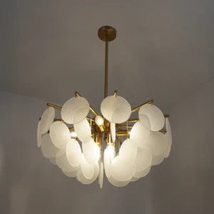 Люстра на штанге Telia 20 м² цвет бронза/белый