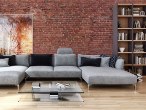 Обои с эффектом кирпича с цифровой печатью