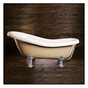 Ванна Akcjum Rectime 160 WR-03-05-Ch-N овальная бежевая с хромированными ножками