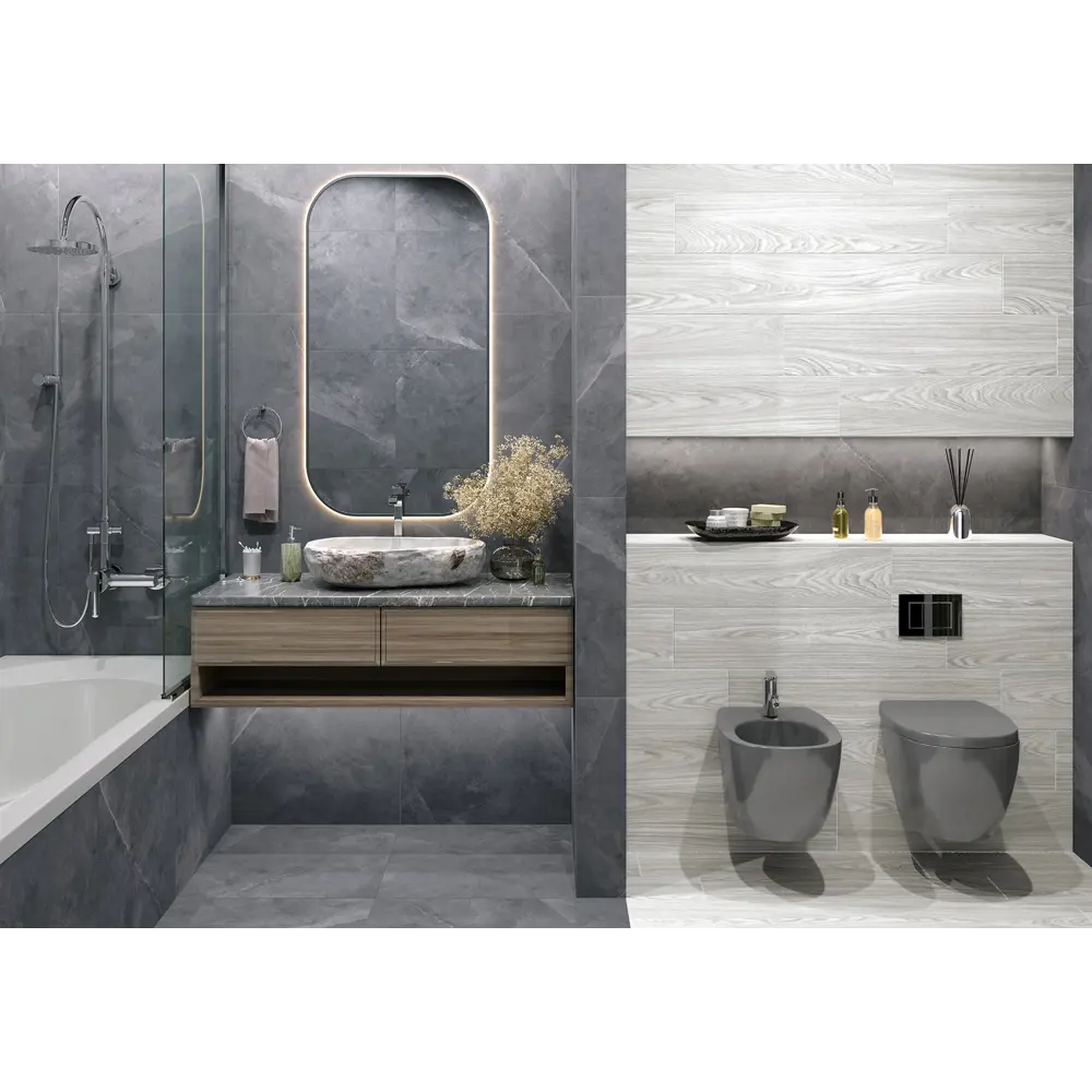 Керамогранит Alma Ceramica Andora 20x90 см 1.44 м² матовый цвет серый STLM-2086958 - Вид №5