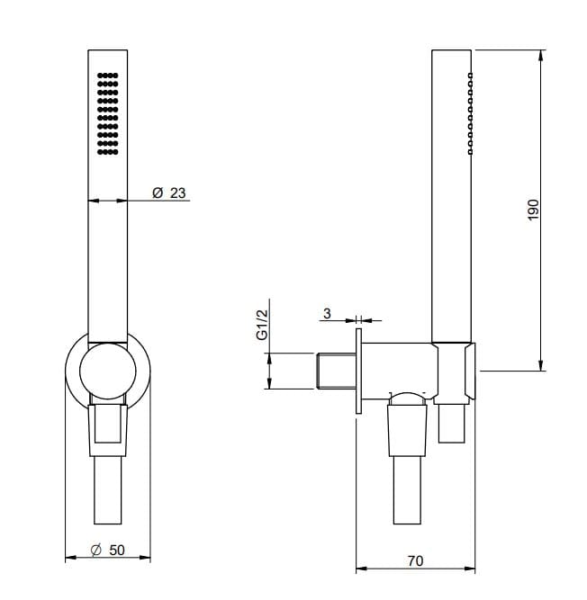 Набор для ванны с 5 отверстиями из латуни с ручным душем Rubinetterie Treemme Appia ARCH-00018938 - Вид №1