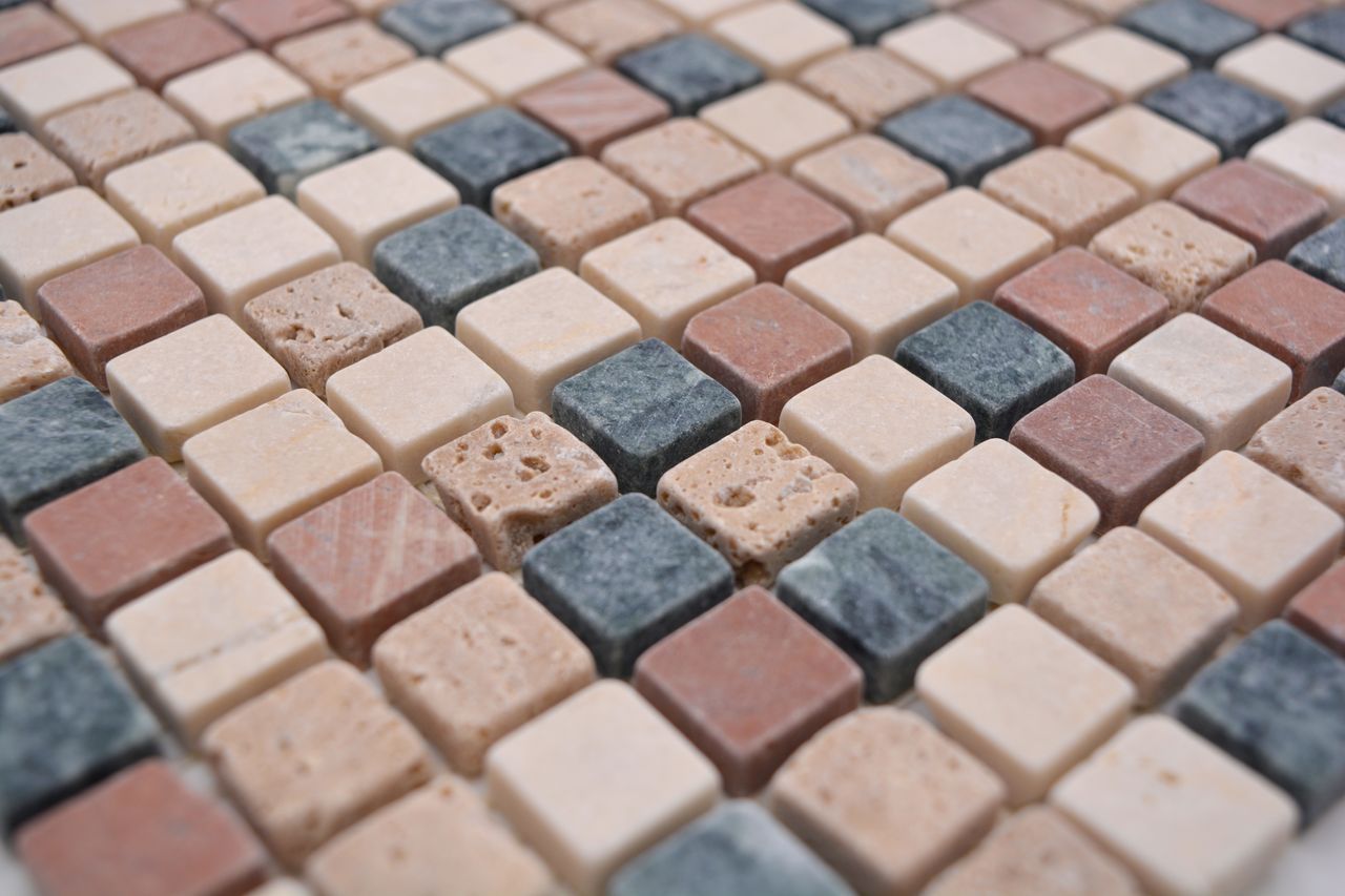 Мраморная мозаика Боттичино, травертин, Красная Верона, зеленые Альпы Mosaix ARCH-00027008 - Вид №2