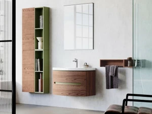 Mobiltesino Настенная тумба под умывальник из ясеня с ящиками Estra