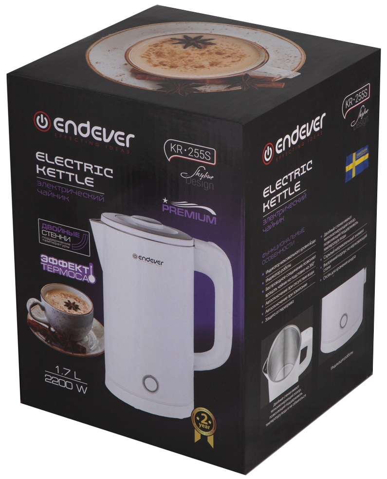 5369858 Электрочайник Endever Skyline KR-255S белый STDN-0049711 - Вид №7