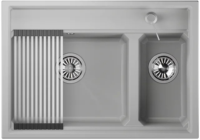 KS-7302, АРКТИК (БЕЛЫЙ), кухонная мойка, кварц