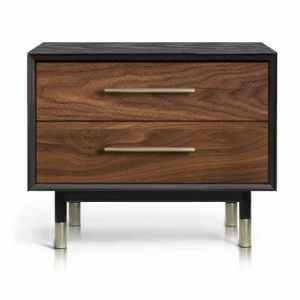 Тумбочка прикроватная с 2 ящиками американский орех Impala ACWD IMPALA 00-3981931 Коричневый;черный