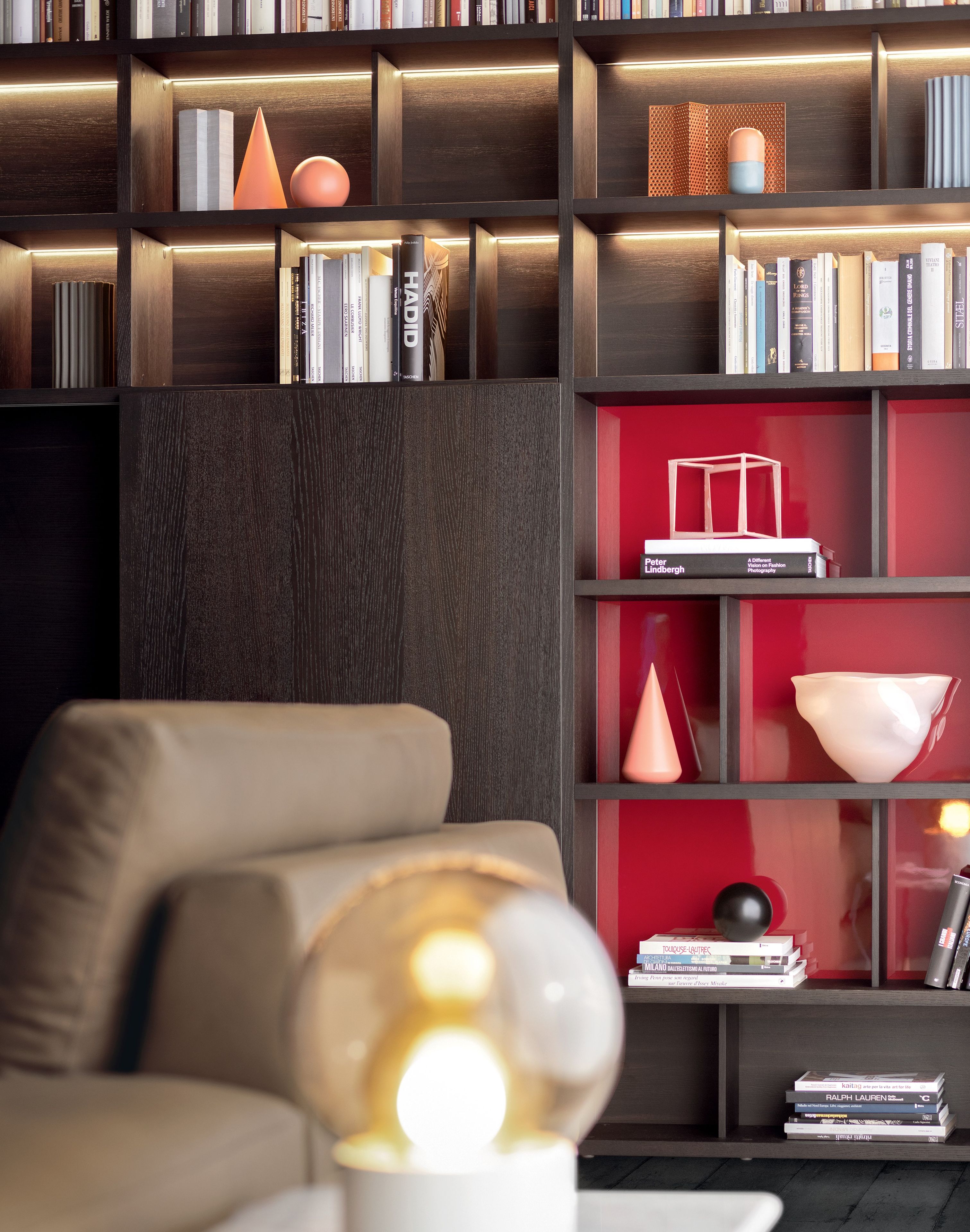 Секционный деревянный книжный шкаф с раздвижными дверями Pianca Spazioteca ARCH-00008976 - Вид №2