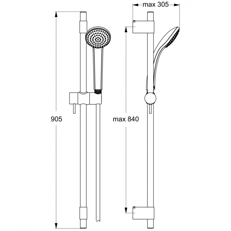 B9831AA Душевой гарнитур Ideal Standard IDEALRAIN PRO  - Вид №1