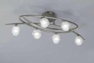 Потолочная люстра Mantra Loop Satin Nickel 1812 MANTRA ДИЗАЙНЕРСКИЕ, LOOP SATIN CHROME 00-3888534 Белый;серый