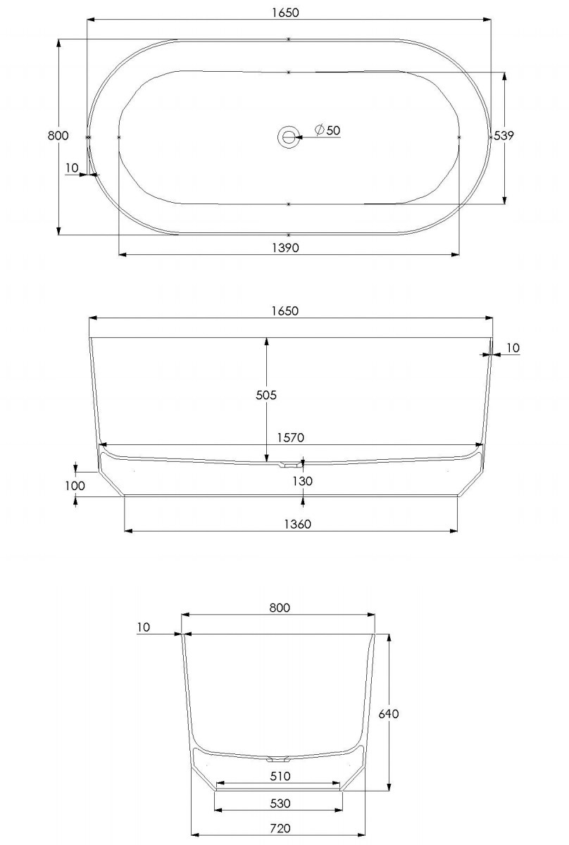 JEE-O Отдельностоящая овальная ванна из полимера Bloom Sbm074 - Вид №1