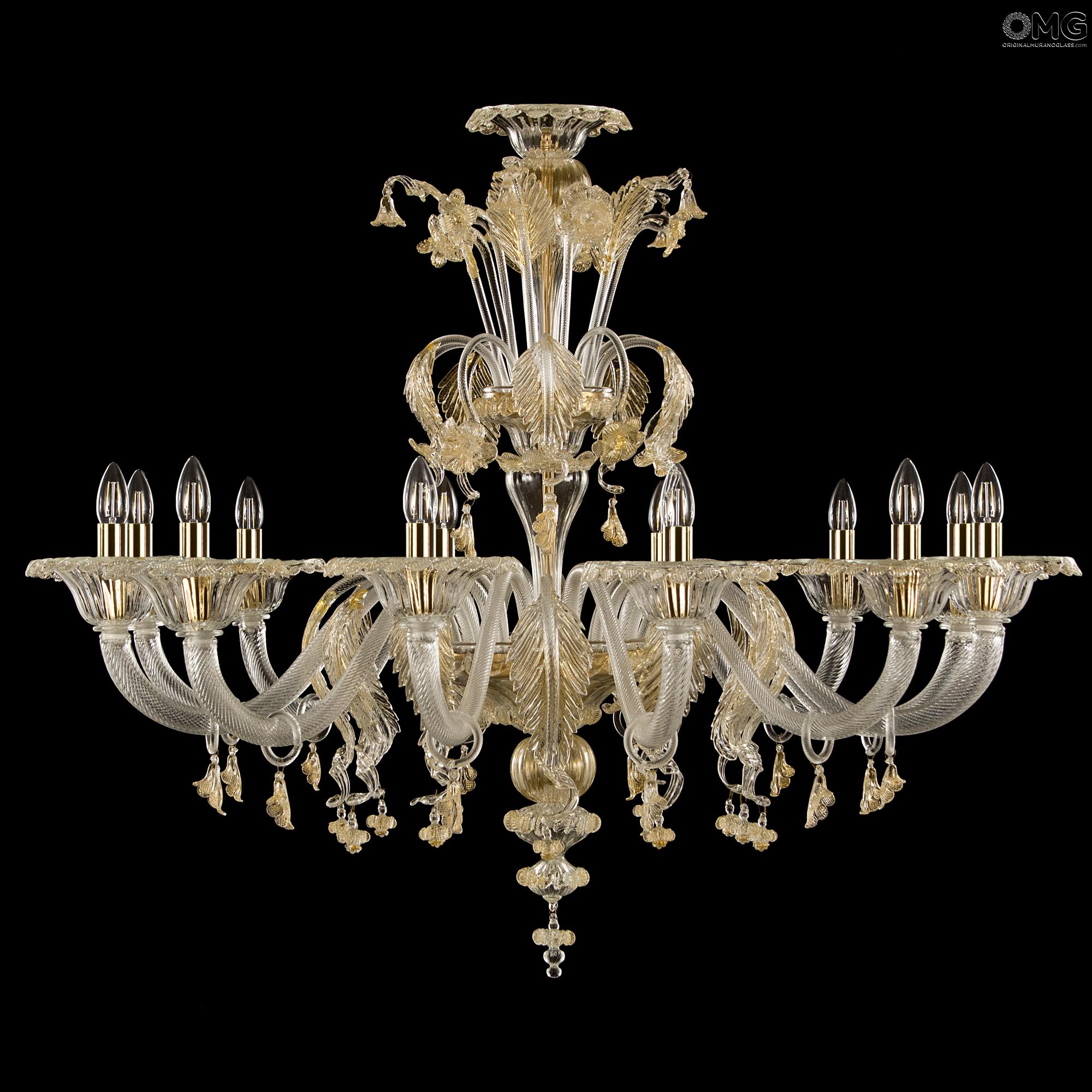 3406 ORIGINALMURANOGLASS Люстра Аида Голд - Флорал - муранское стекло OMG  см CLASSICO - Вид №1
