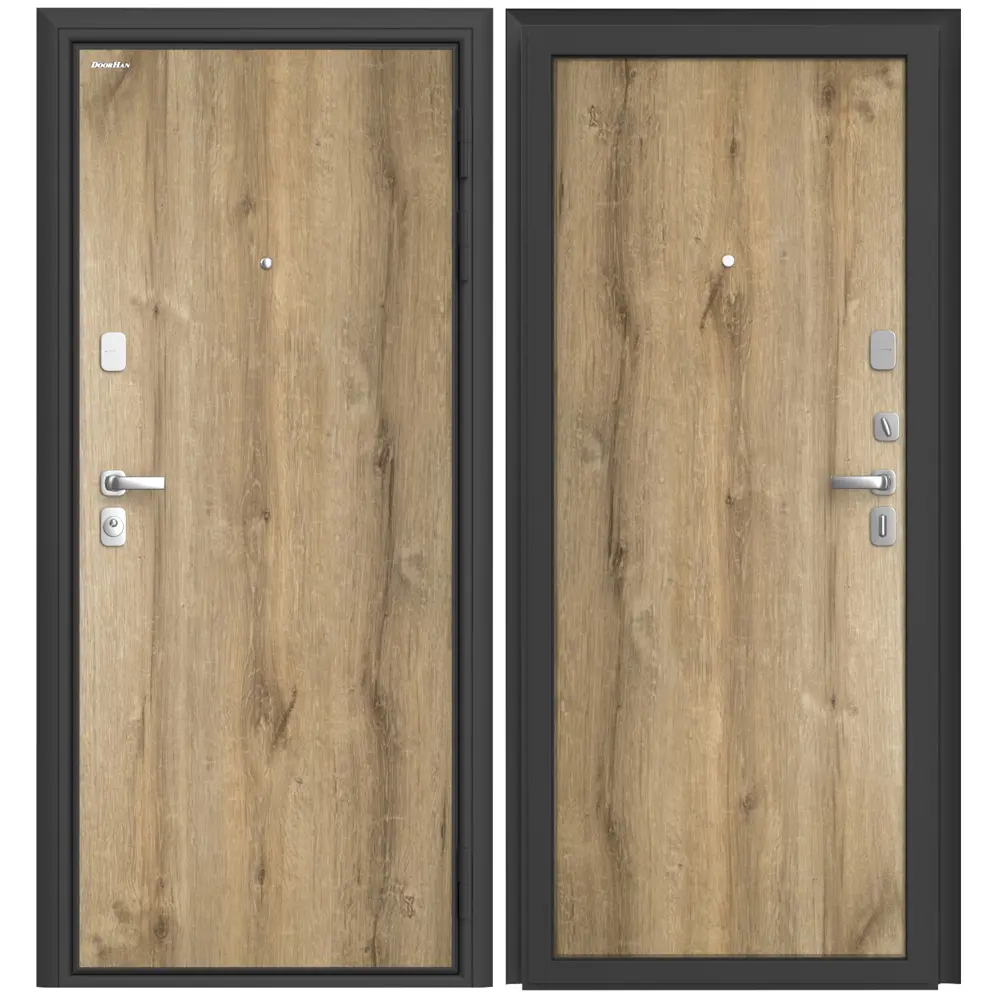 Дверь входная металлическая Премиум Плюс 99x205 см правая дуб галифакс DOORHAN STLM-2185973