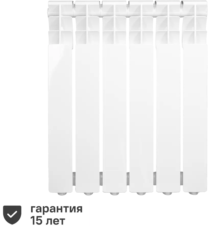 82735973 Радиатор секционный Monlan RU Aluminium 500/80 6 секций боковое подключение алюминий белый STLM-0035058