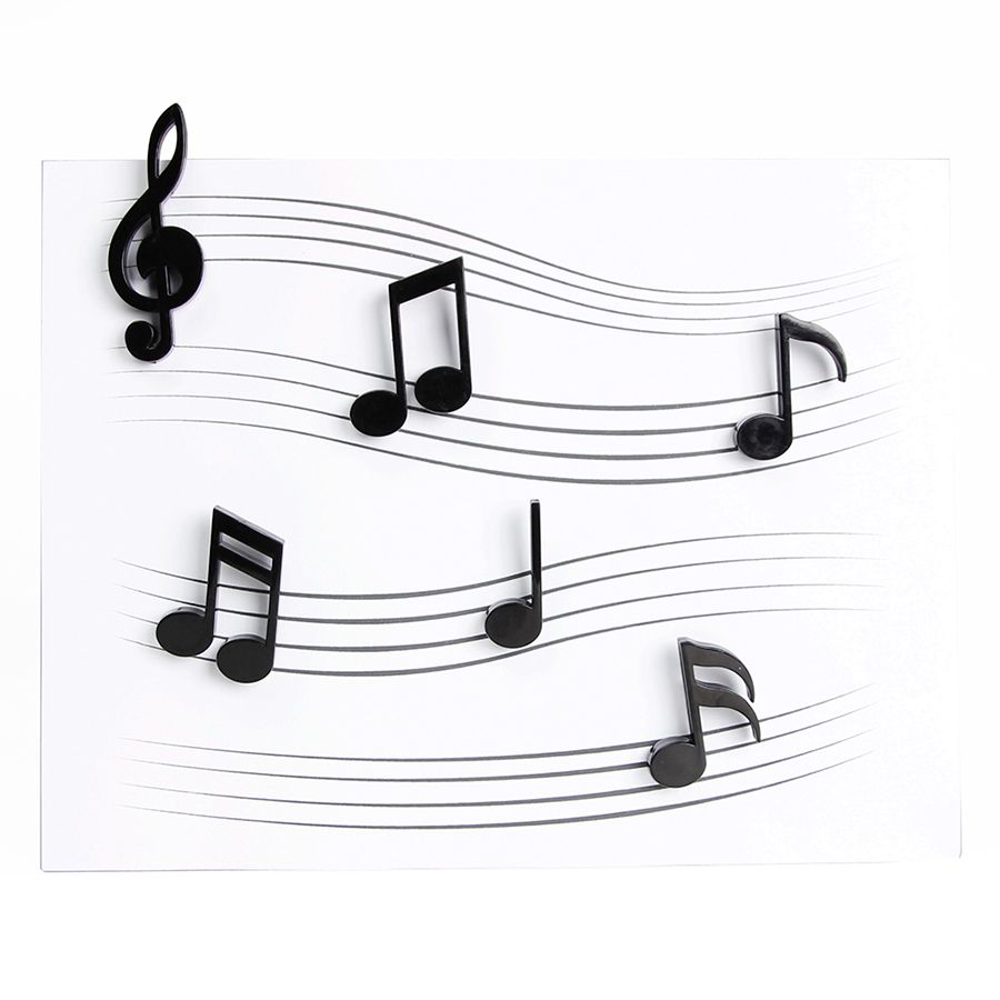 QL10260-BK Магниты на холодильник melody, 6 шт. Qualy 