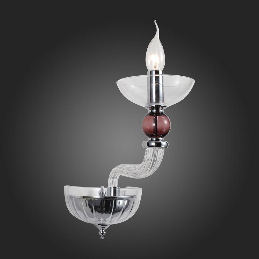 Настенный светильник бра Fun SL661.101.01 ST LUCE СВЕЧА 079099 Прозрачный;серебро  - Вид №1