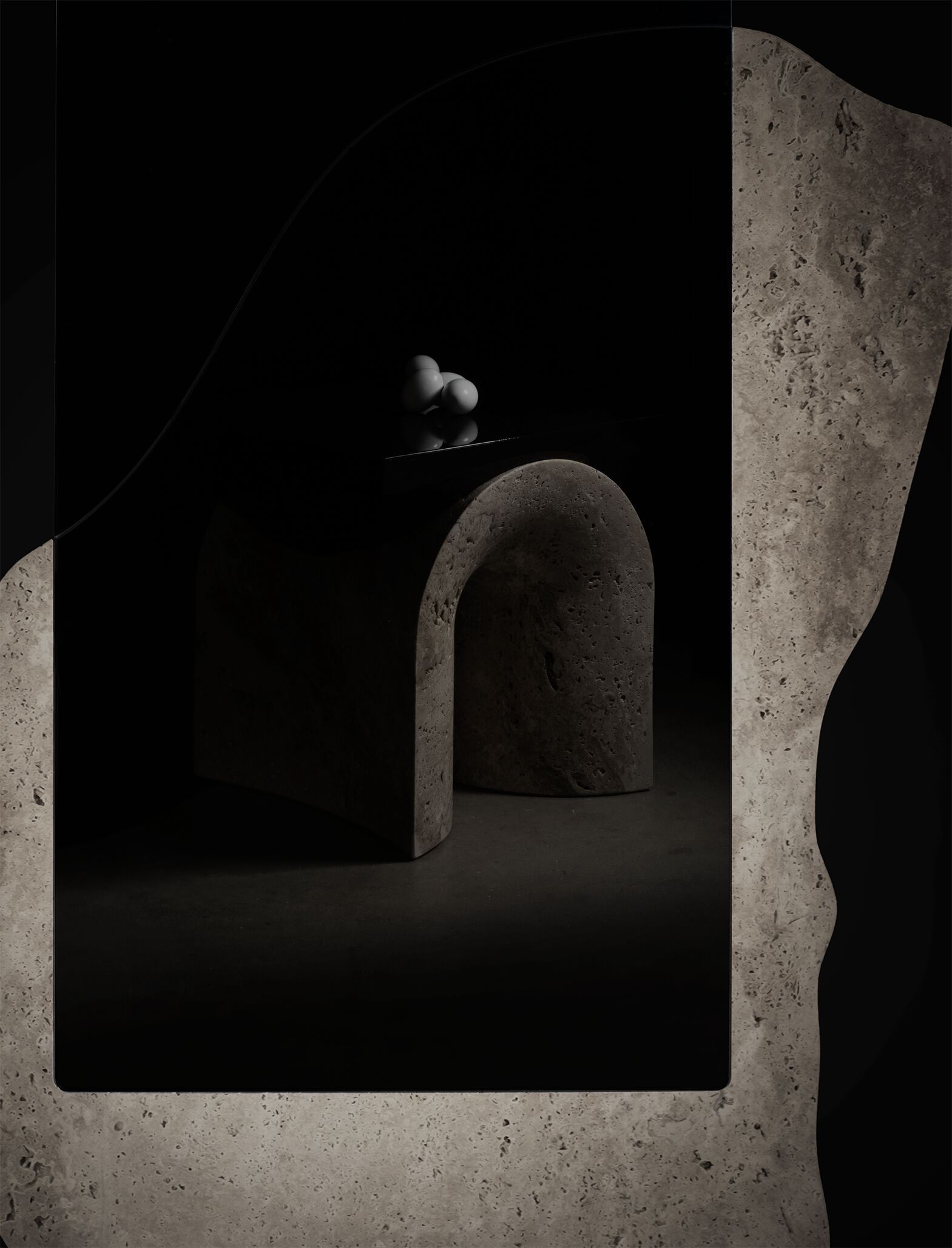 Табурет из травертина и дерева Movimento Gallery Federica Elmo ARCH-00036893 - Вид №4