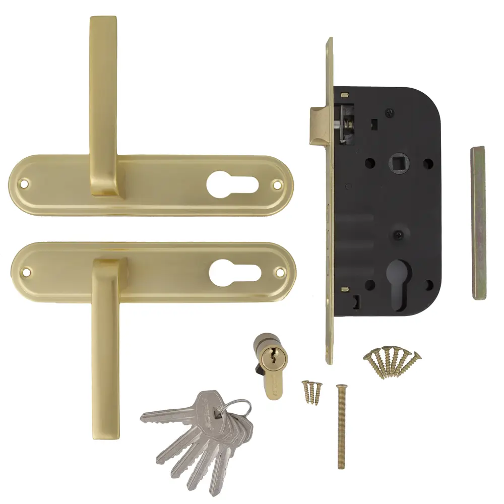 Замок врезной Apecs 1526/60-G, с ручками, алюминий, цвет золото STLM-2175954 - Вид №1