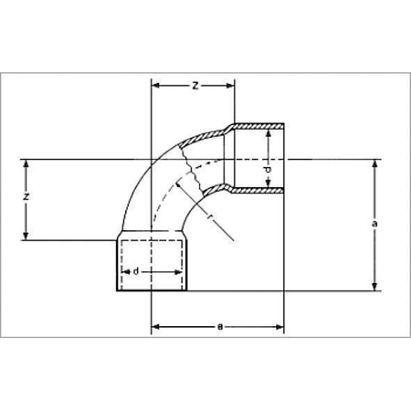 15002A70 SANHA 5002A отвод 90° ВП-ВП,  70 мм  - Вид №1