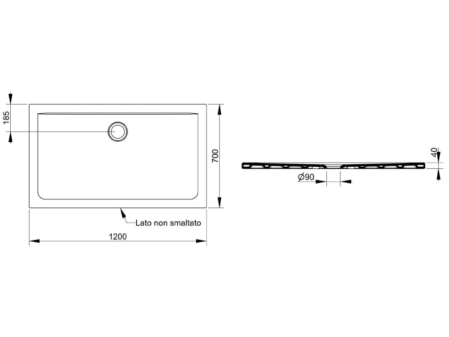 Керамический нескользящий прямоугольный поддон для душа Ceramica Dolomite SQUASH ARCH-00046905 - Вид №19