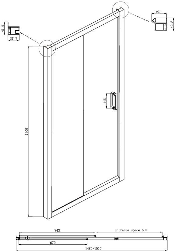 16041104 Душевое ограждения на борт вынны Ambassador Китай Bath Screens - Вид №3