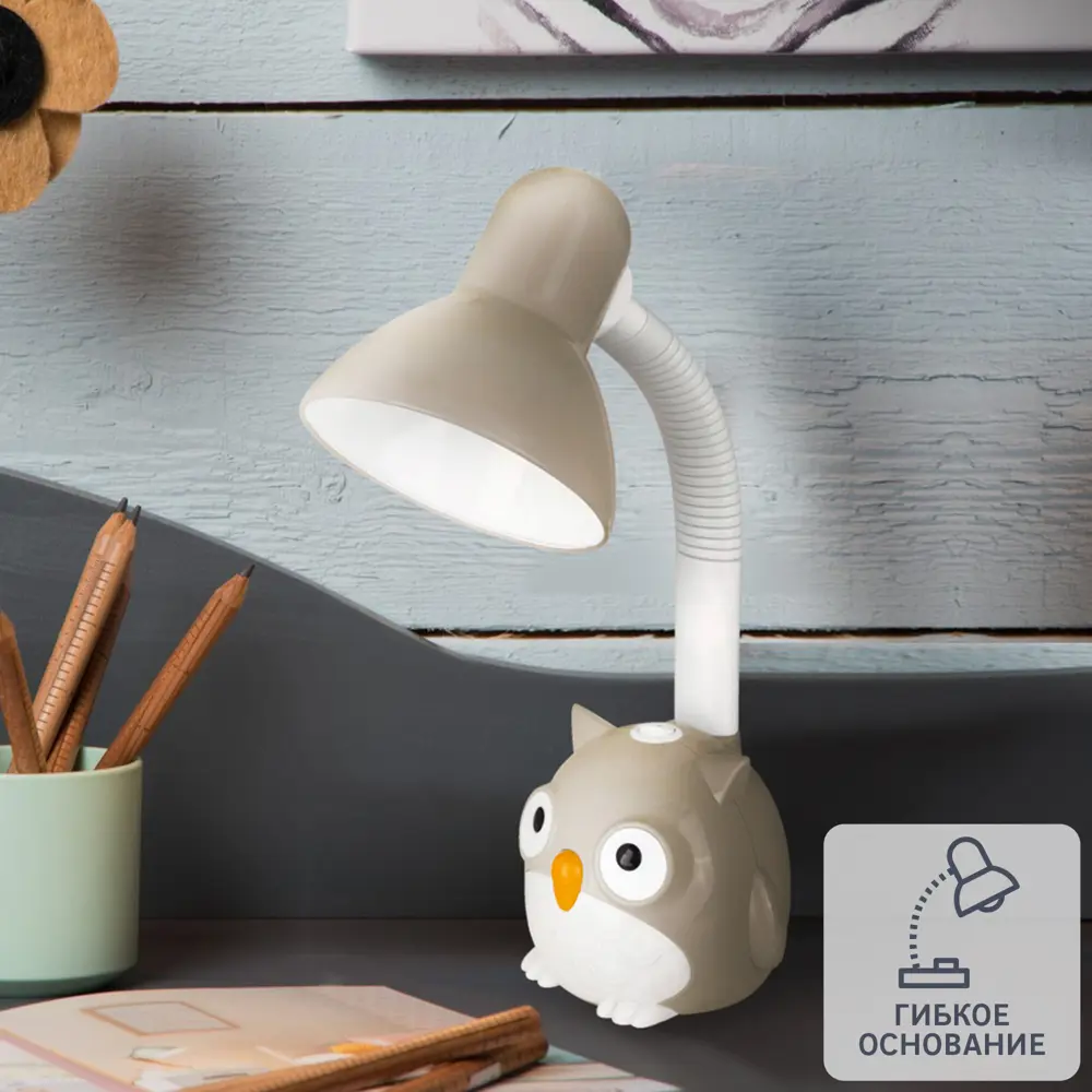 Настольная лампа Camel KD-380 «Сова», цвет серый CAMELION STLM-2057101