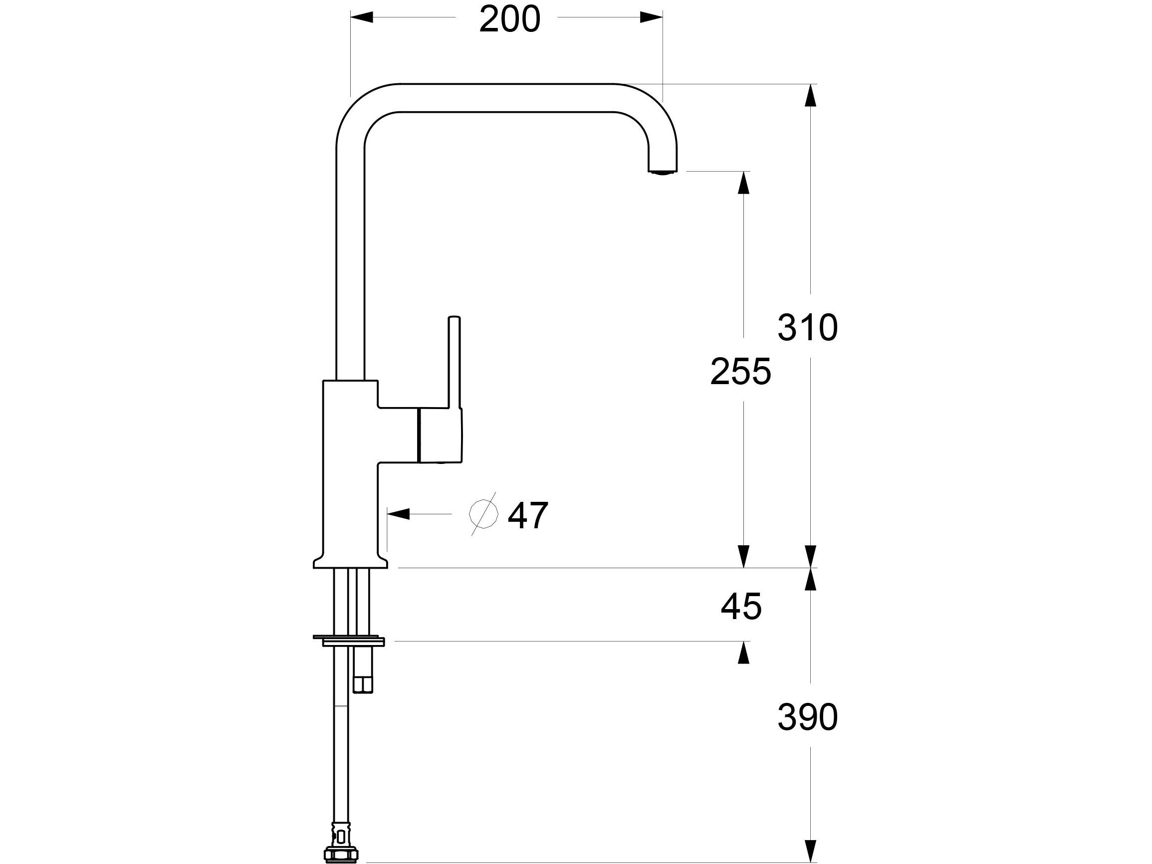 Однорычажный кухонный смеситель с поворотным изливом GUGLIELMI RUBINETTERIE Sprint ARCH-00061265 - Вид №9