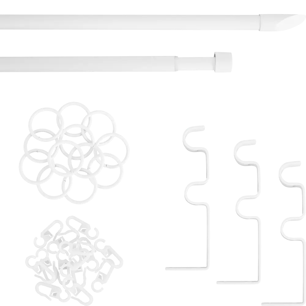 Карниз двухрядный раздвижной d19/16 мм наконечник скол 160-320 см цвет белый ORBIS STLM-2030725 - Вид №1