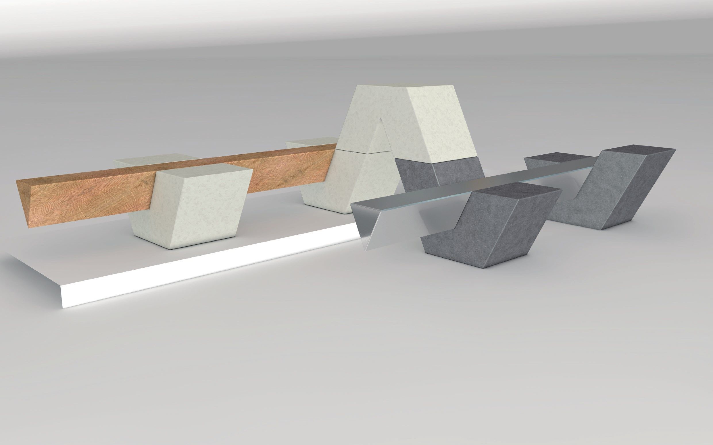 Скамья без спинки Viscio Urban Design наоборот ARCH-00151018 - Вид №1