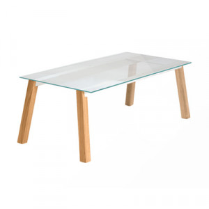 087887 Столик Дуб/прозрачный топ Capdell Able