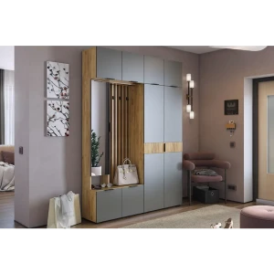 92051847 Комплект мебели для прихожей Нонтон Бери к4 160x222.6x35 см МДФ цвет дуб крафт золотой STLM-1515543