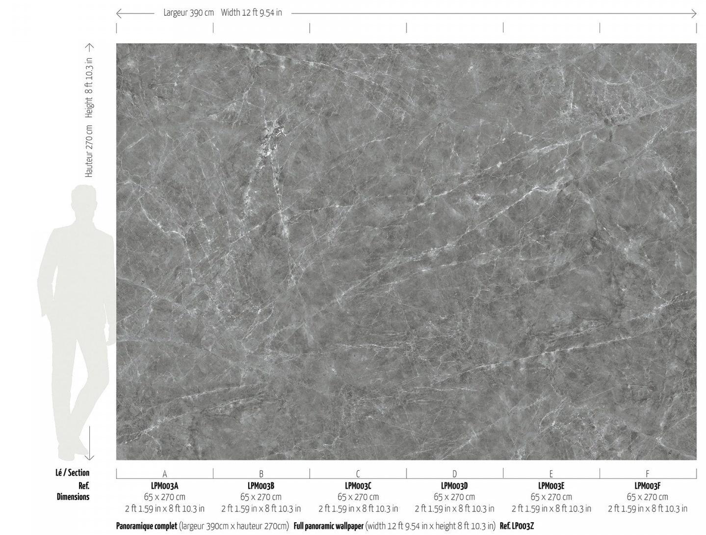 Koziel Панорамные моющиеся обои с эффектом мрамора Marbles Lpm003-x - Вид №3