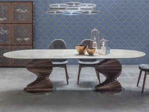 Tonin Casa Стол из керамогранита на массивной дубовой основе  T8078