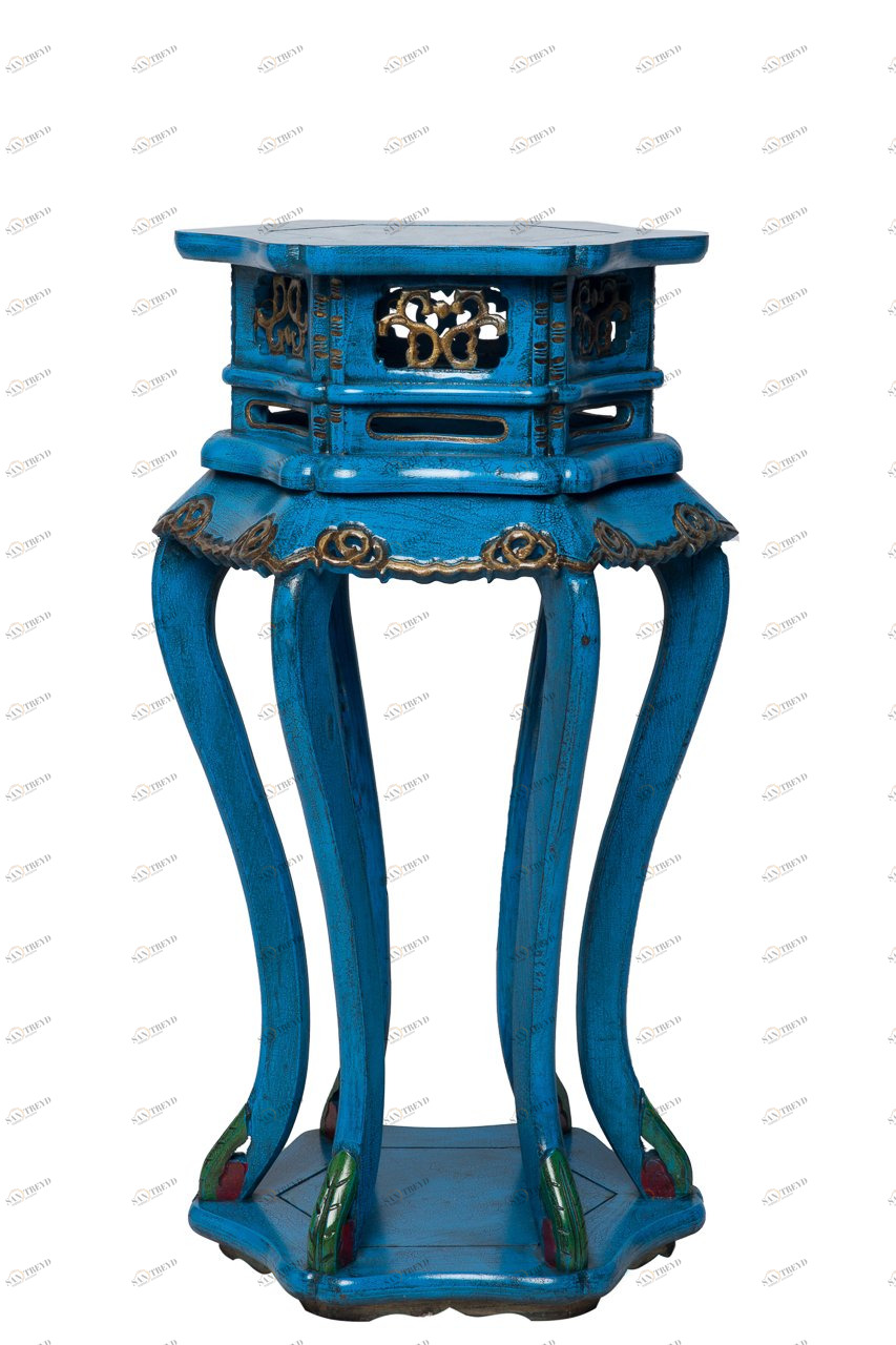 Подставка для цветов Синяя ДОМАШНЯЯ ОБСТАНОВКА ПОДСТАВКИ 017367 Синий Santreyd 