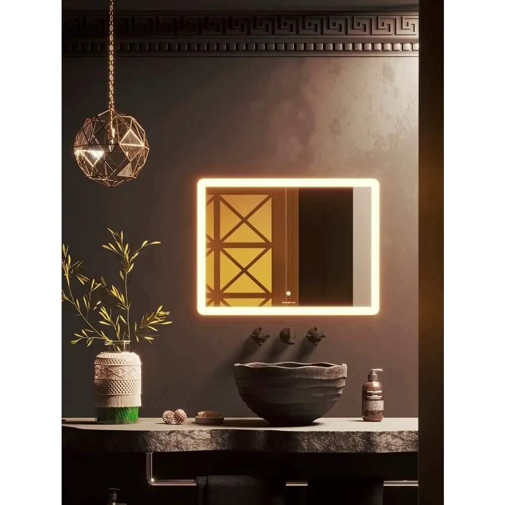 Зеркало для ванной Omega Glass Тип 3 SD613 с подсветкой 50x60 см прямоугольное STLM-2010748