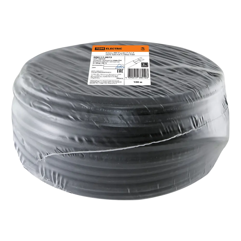Кабель TDM ELECTRIC ВВГпнг(A)-LS 2х1.5 мм² плоский 100 метров 84574026 STLM-1568581 - Вид №1