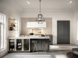 SieMatic Кухня из стали и дерева с полуостровом