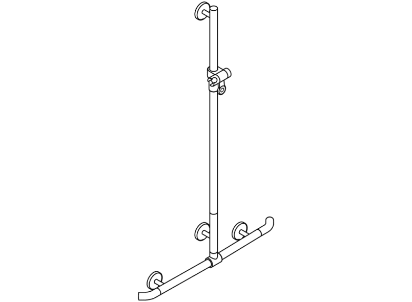 950.35.45054 Поручень для душа с выдвижным держателем для душа теплое прикосновение HEWI Greifen  - Вид №2