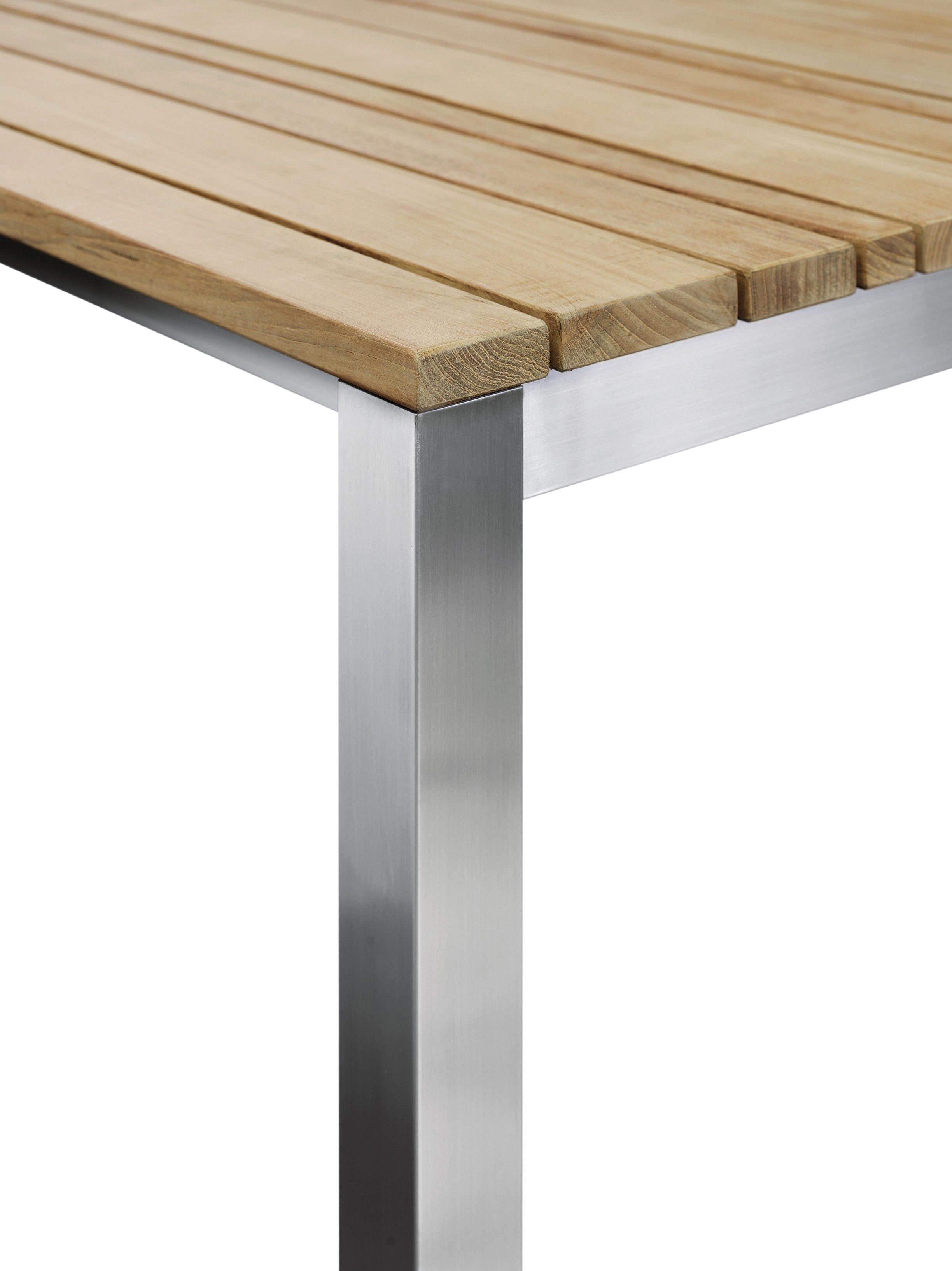 Квадратный садовый стол из нержавеющей стали и дерева solpuri Classic Stainless Steel ARCH-00104252 - Вид №2