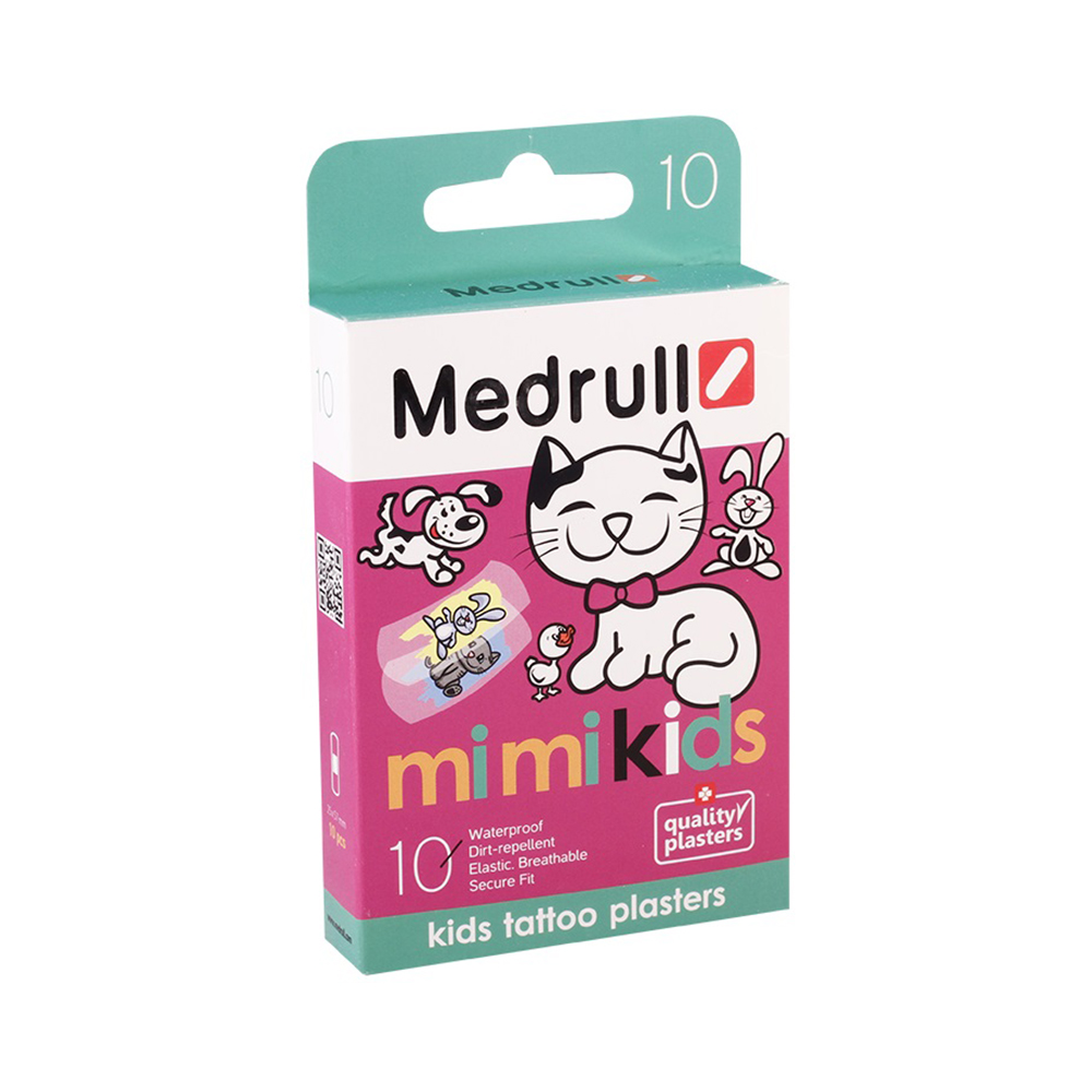 08 Лейкопластырь детский в стрипах "Mimi Kids" тату Medrull 