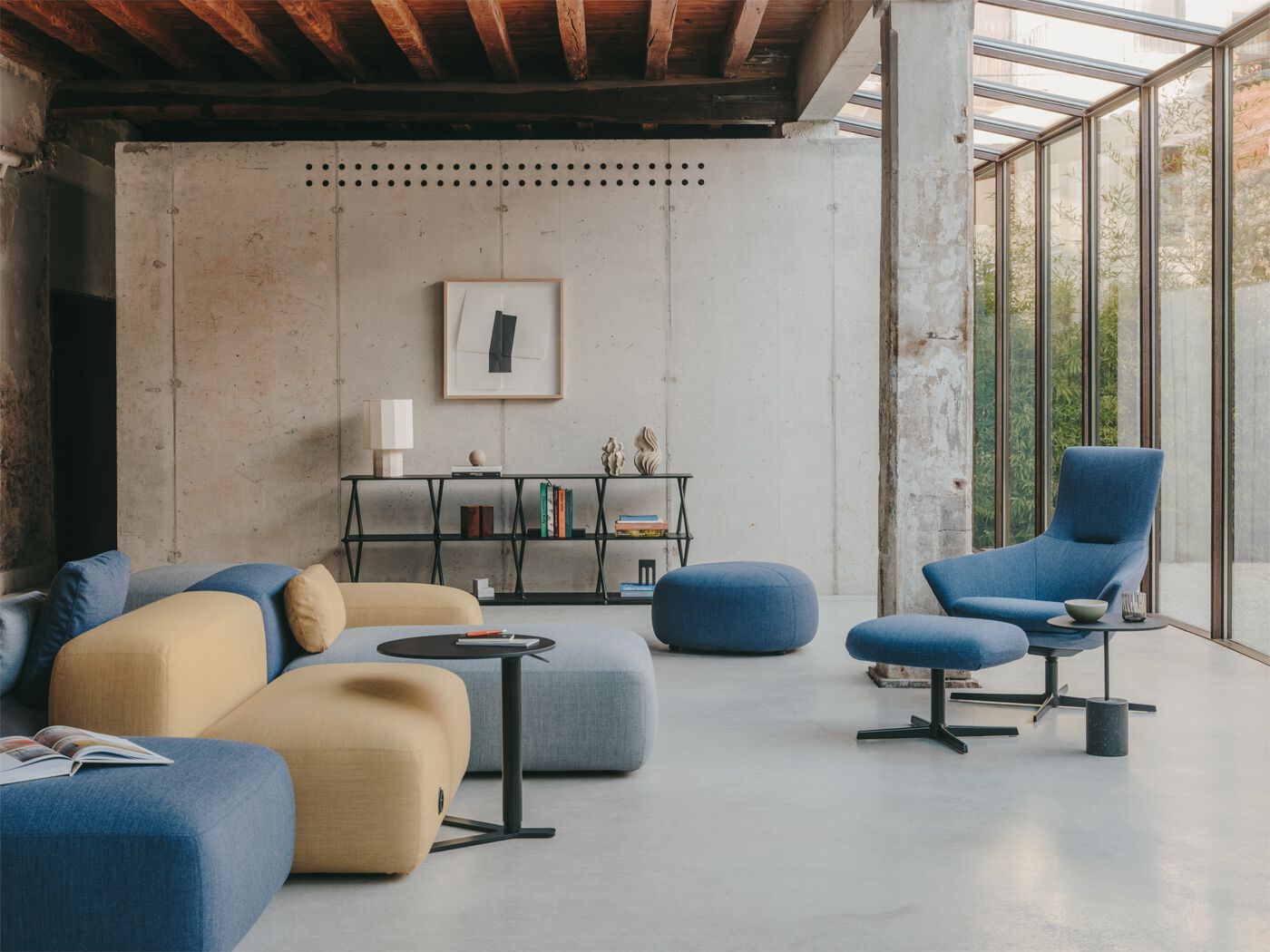 Двухсторонний съемный модульный диван из ткани Lapalma ARCH-00058755 - Вид №9