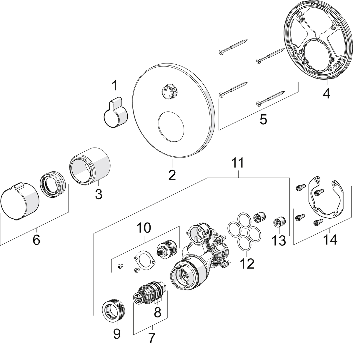 Oras 2077 Панель смесителя для душа 2077 Bluebox Хром  - Вид №4