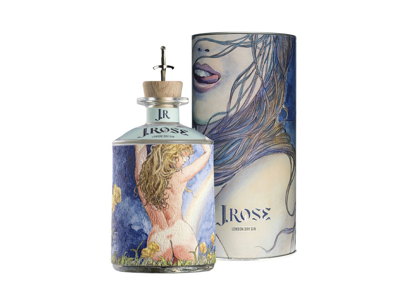 Бутылка джина с этикеткой ручной работы J.Rose J. Rose London Dry Gin ARCH-00018685 - Вид №1