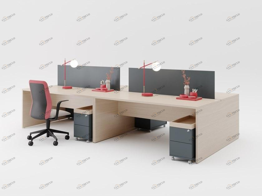 PROF Рабочий стол из дерева с ящиками sun-id-1385859