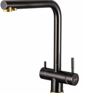 Смеситель ZorG Inox SZR-7039 BR/GRAFIT для кухонной мойки, бронза/графит