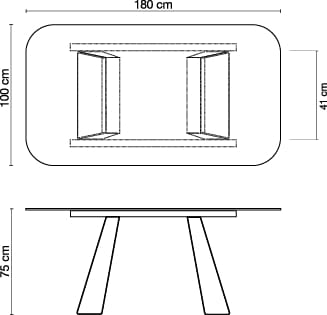 Стол с керамогранитной столешницей CERAMICA FONDOVALLE SHAPE ARCH-00059248 - Вид №2