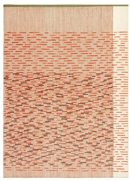 GAN Прямоугольный коврик ручной работы из шерсти в полоску Backstitch sun-id-1410802 - Вид №6