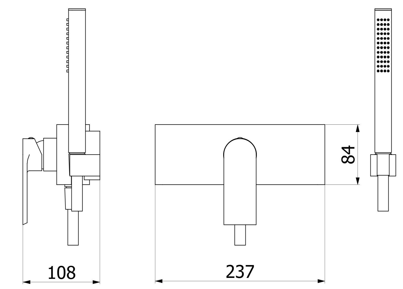 Встраиваемый смеситель для душа с ручным душем IB K3 ARCH-00102280 - Вид №2