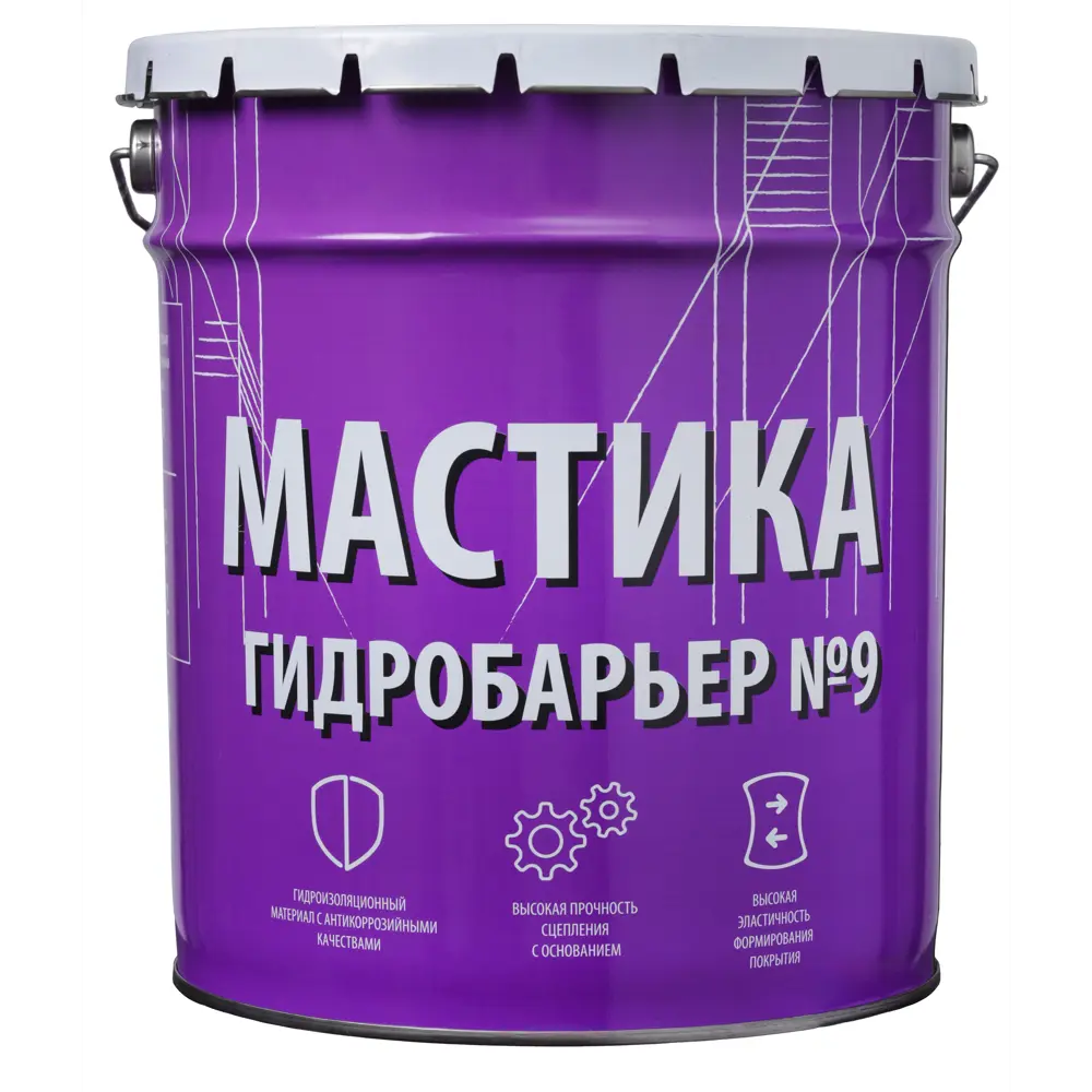 Мастика гидроизоляционная Гидробарьер №9 универсальная 18 кг 86731972 STLM-2149720 Santreyd Не применимо