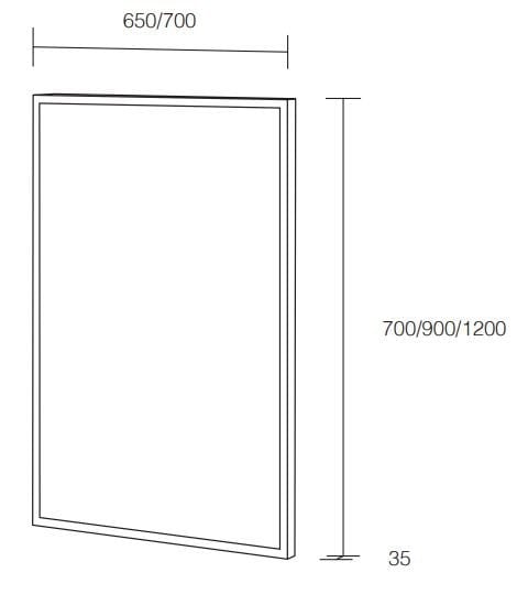 Прямоугольное зеркало со встроенным настенным освещением DDL Reflex ARCH-00091201 - Вид №2